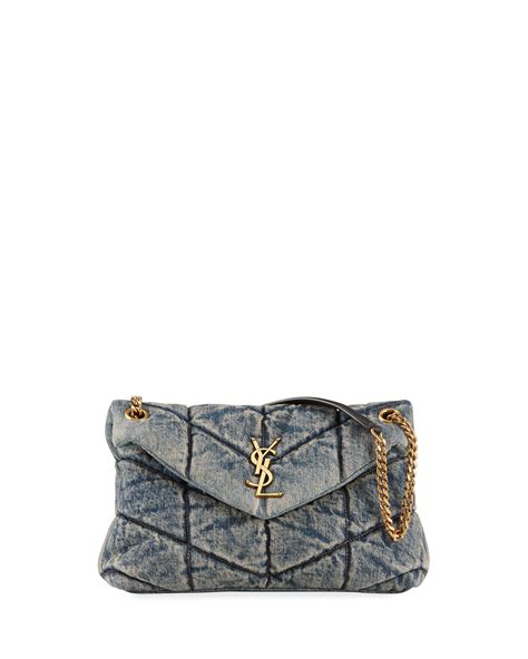 ysl mini lou denim|Saint Laurent LouLou YSL Small Quilted Denim Shoulder Bag.